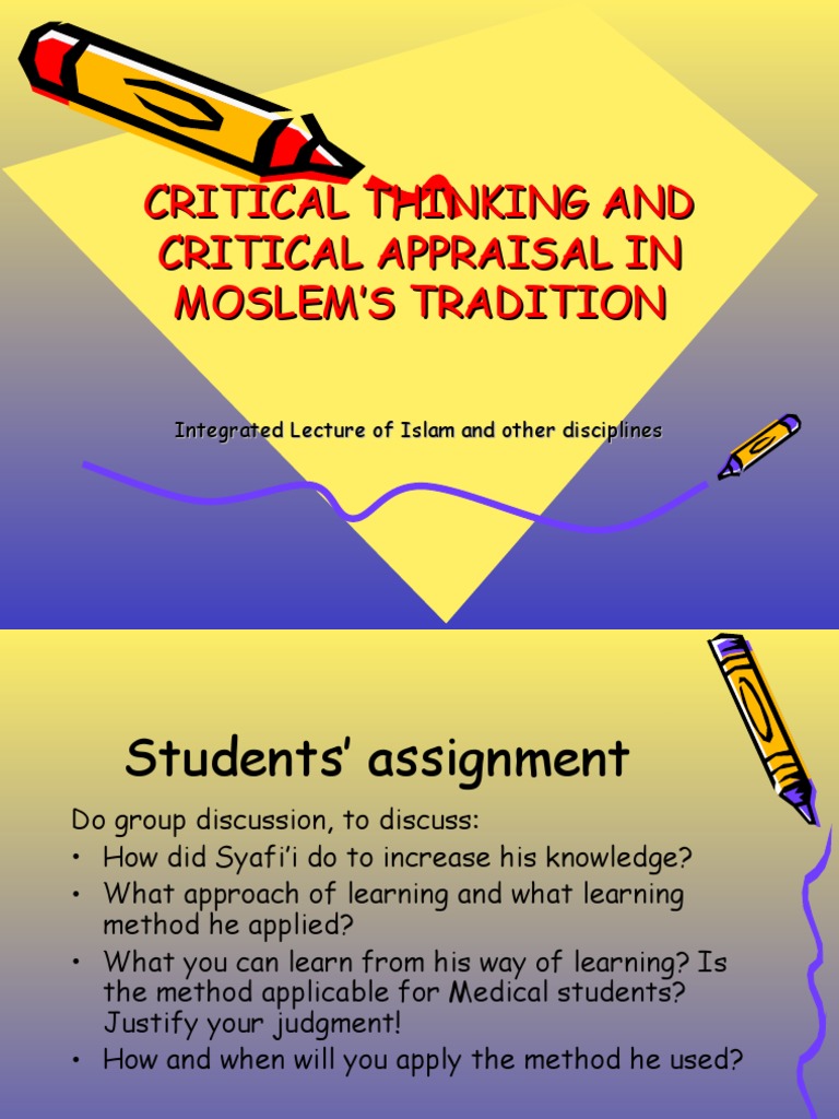 Critical Thinking in Islamic Tradition | PDF | Critical Thinking ...