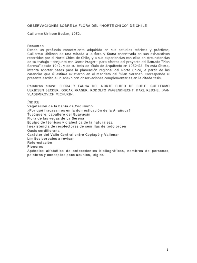 Flora y fauna del Norte Chico de Chile | PDF | Chile | Alemania
