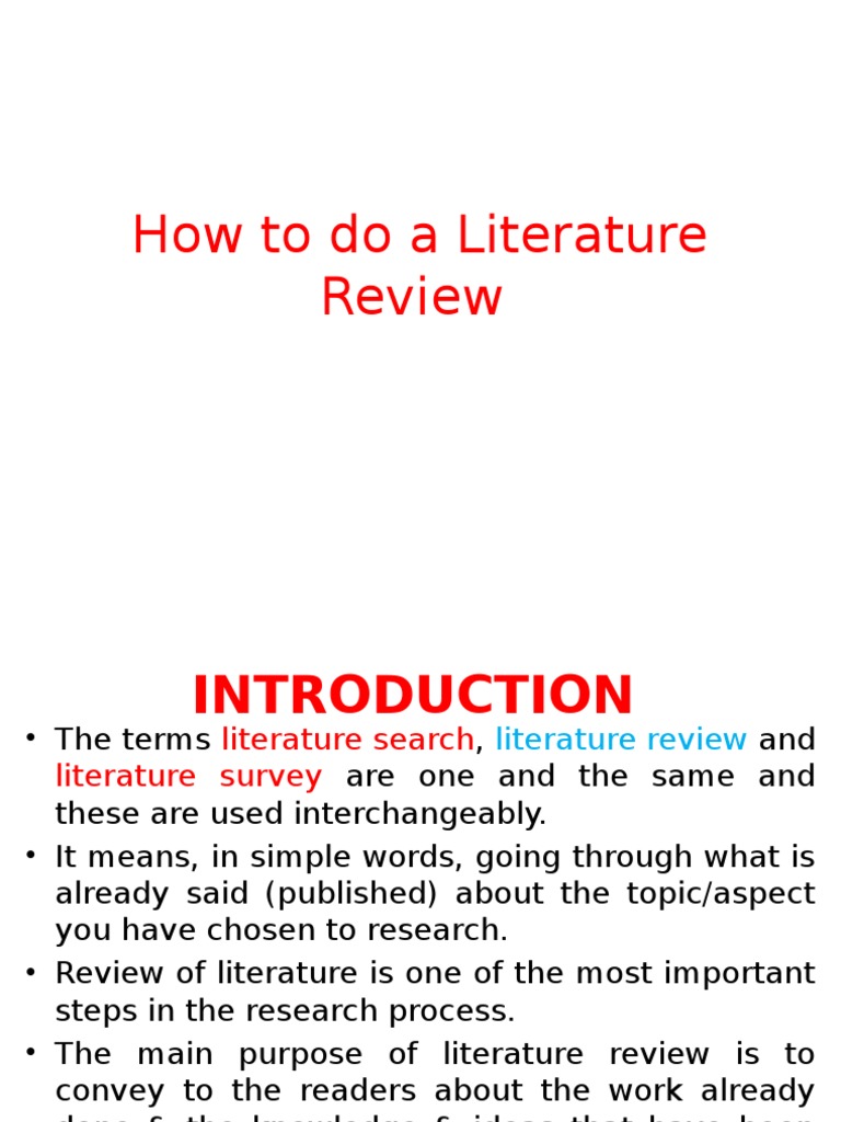 How to write a literature review picture