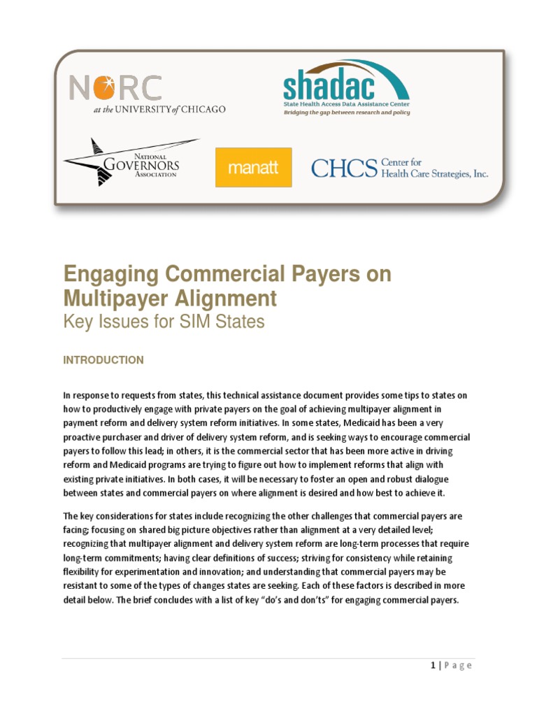 Engaging Commercial Payers On Multipayer Alignment PDF Fee For