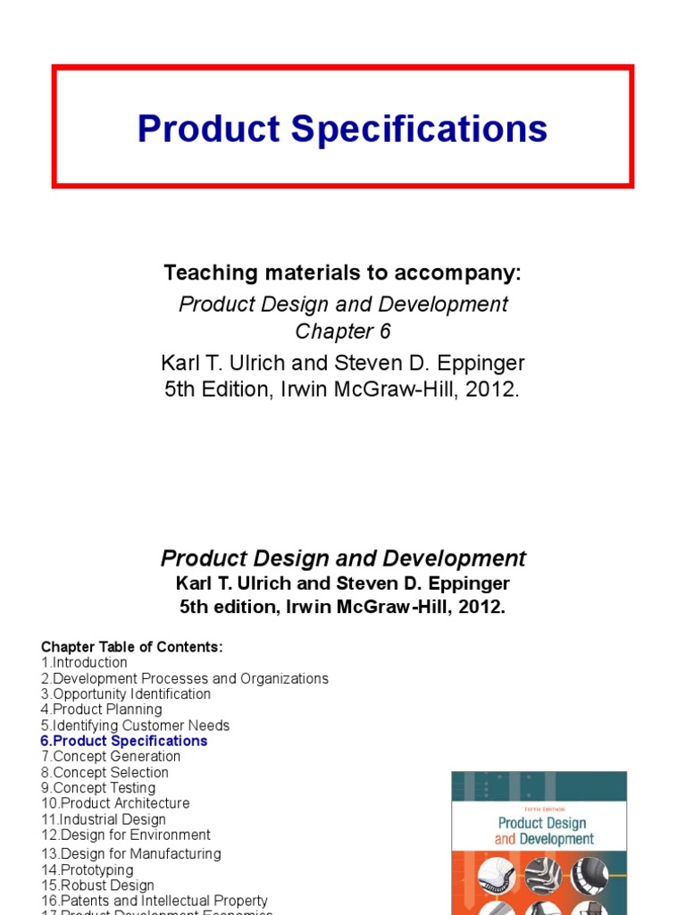 Product Specifications PDF Specification (Technical Standard
