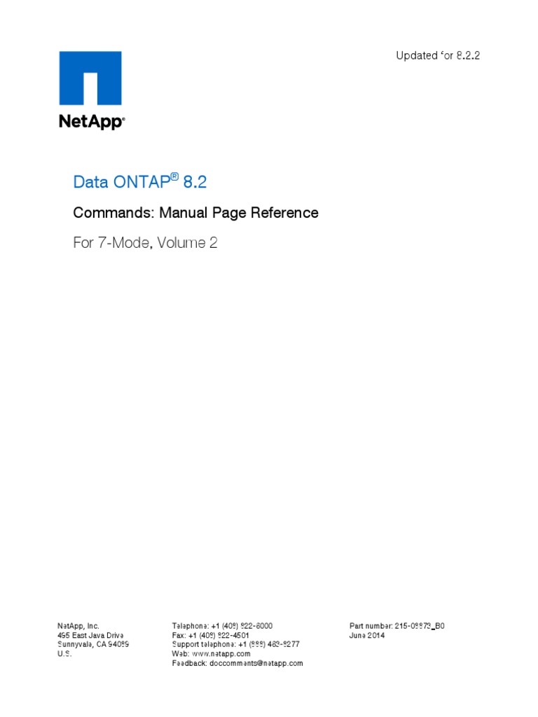 Data ONTAP 8 2 Commands Manual Page Reference | PDF | File Transfer ...