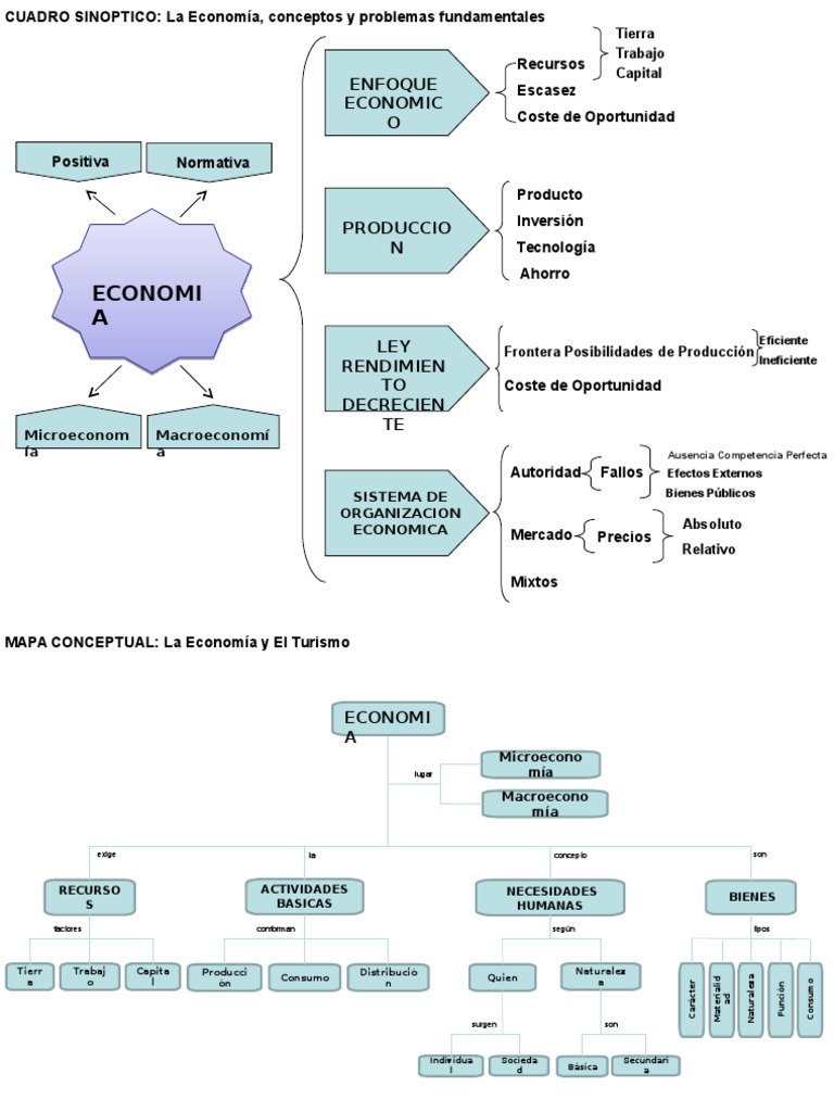 Cuadro Sinoptico y Mapa Conceptual de La Economia Costo