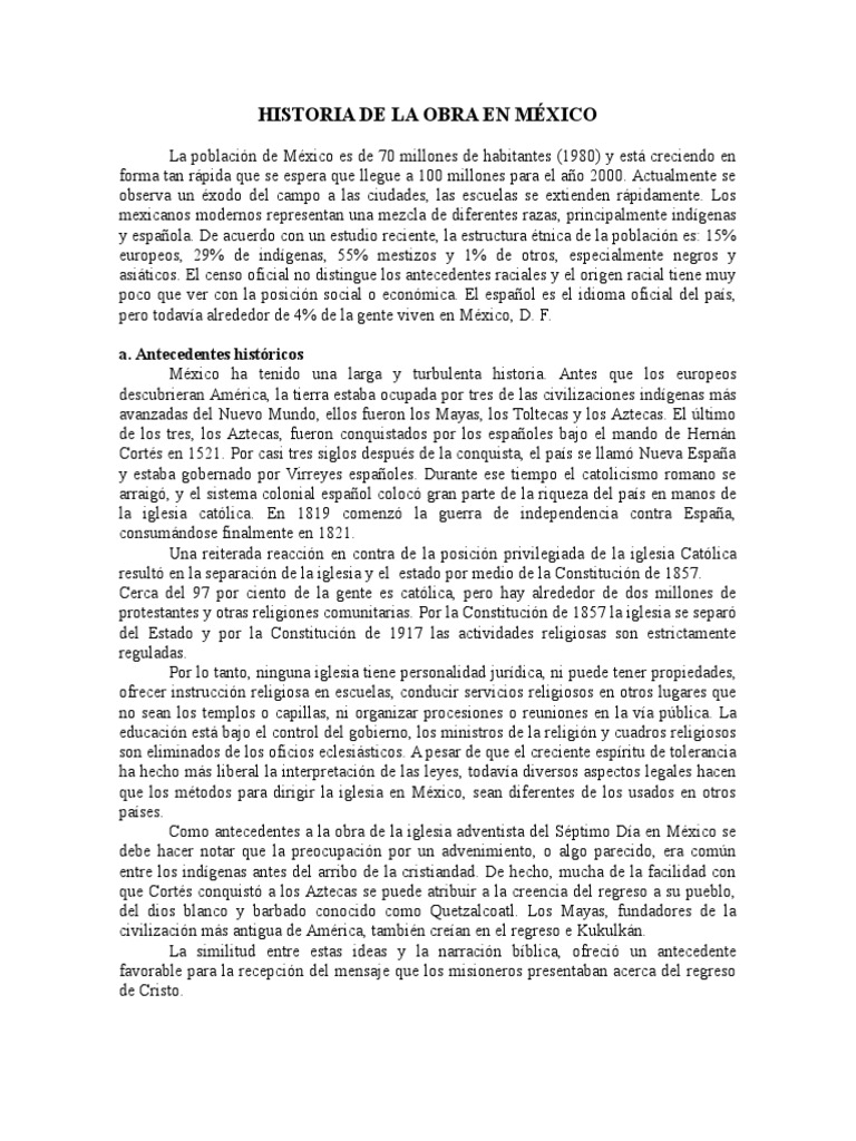 13. Desarrollo de La Iglesia Adventista en México 