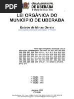 Lei Organica Municipal Uberaba MG