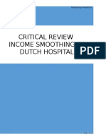 Critical Review Income Smoothing in Dutch Hospital