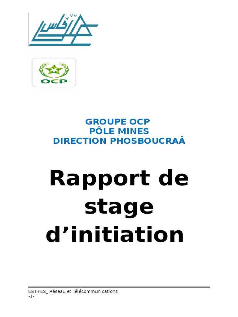 Le Rapport De Stage Ocp 2013 Pdf Commutateur Réseau Télécommunication