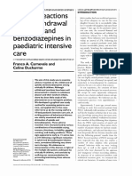 Adverse Reactions to the Withdrawal of Opioids and Benzodiazepines in Paediatric ICU