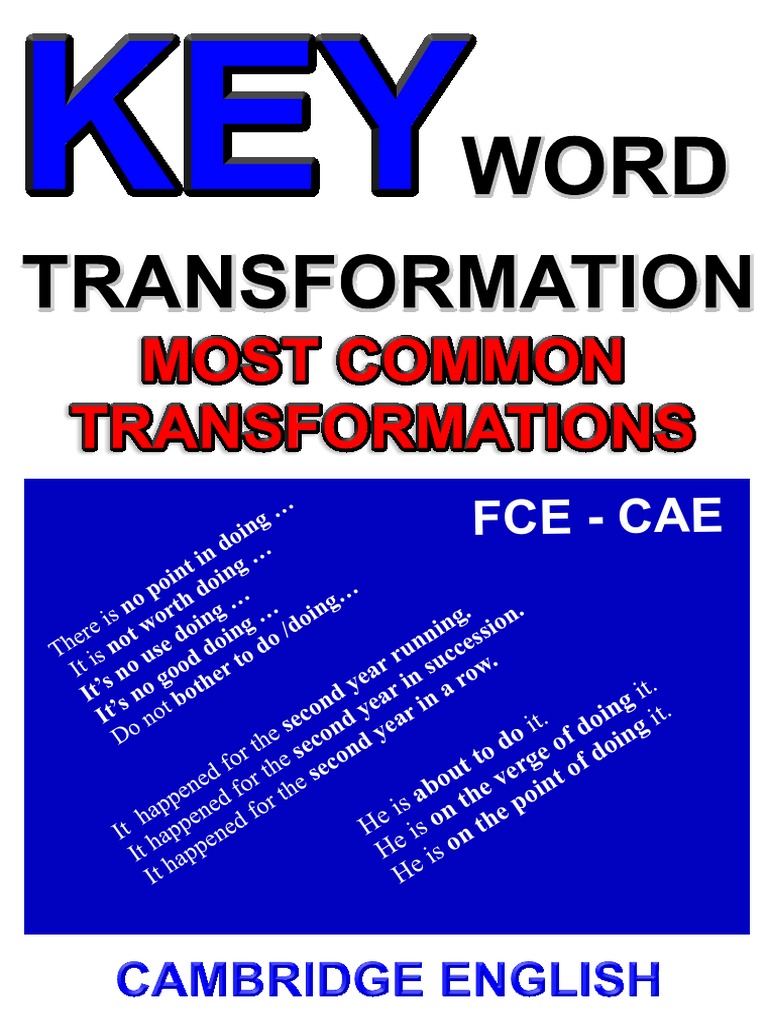Key Word Transf - Most Common Transfor | PDF | Phrase | Linguistics