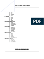 Lista de Aplicaciones