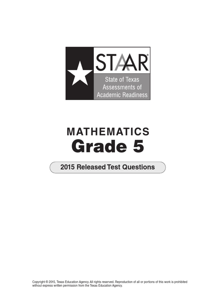 5th Grade Starr Math Test | PDF | Payroll | Expense