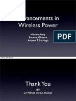 Advancements in Wireless Power (Energy Transfer)