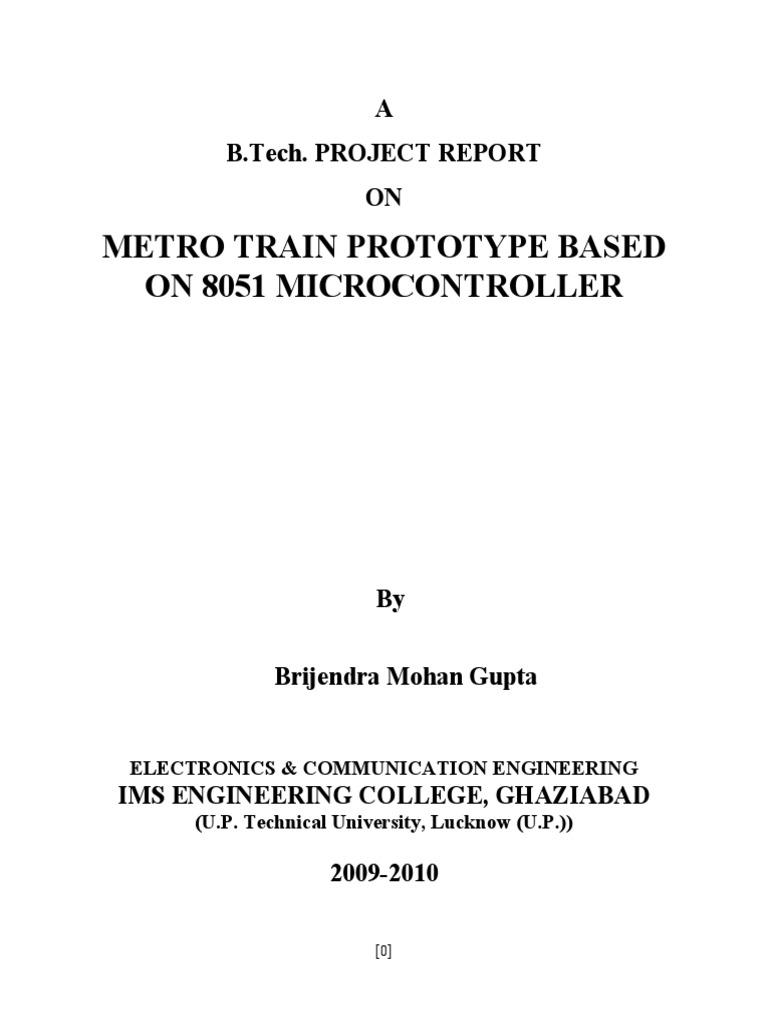 Report On Project Based On 8051 Micro Controller | PDF ...