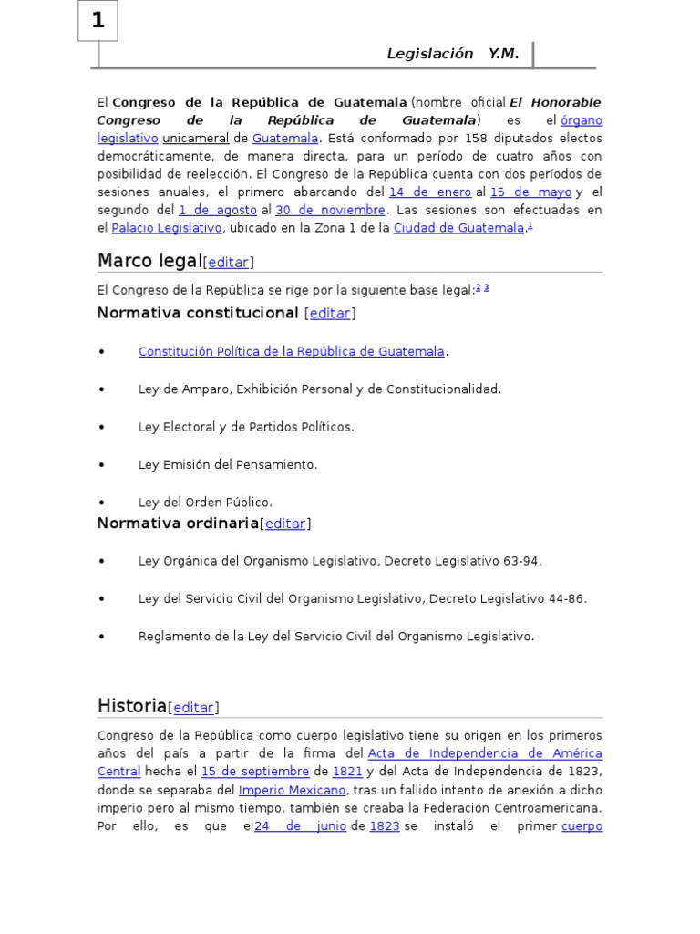 Estructura del Organismo Legislativo en Guatemala | PDF | Instituciones ...