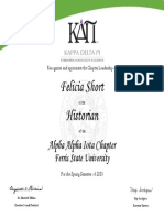 Historian KDP Certificate