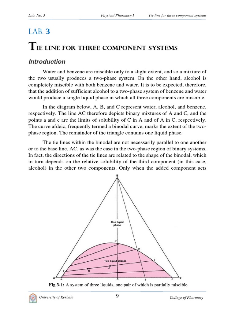 Lab. 3 Tie Line For Three Component Systems, PDF