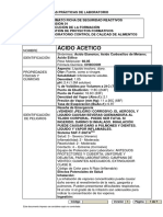 Ficha de Seguridad Ácido Acético