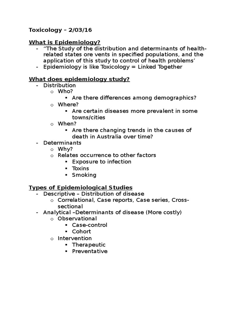 example of epidemiology research paper