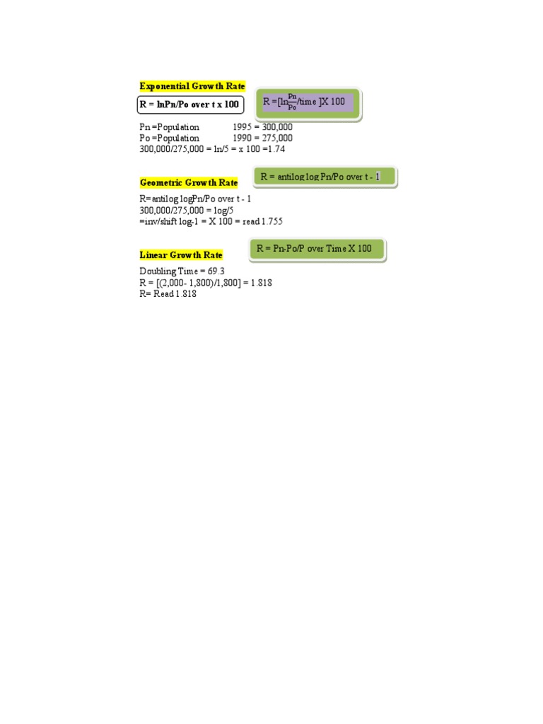 Exponential Geometrical Linear-Growth Rate | PDF