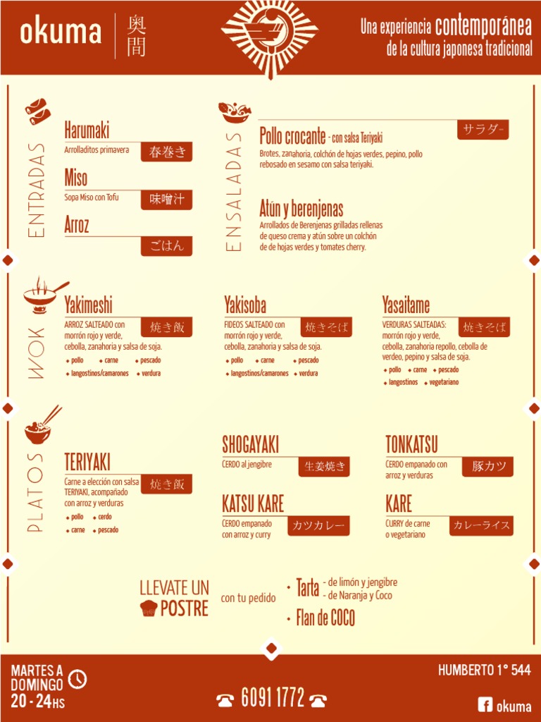 Menú Okuma Sushi 2024 | PDF