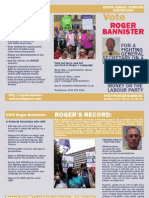 Roger Bannister For UNISON General Secretary Leaflet