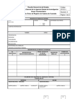 Formato en Blanco Unico de Registro de Cadena de Custodia