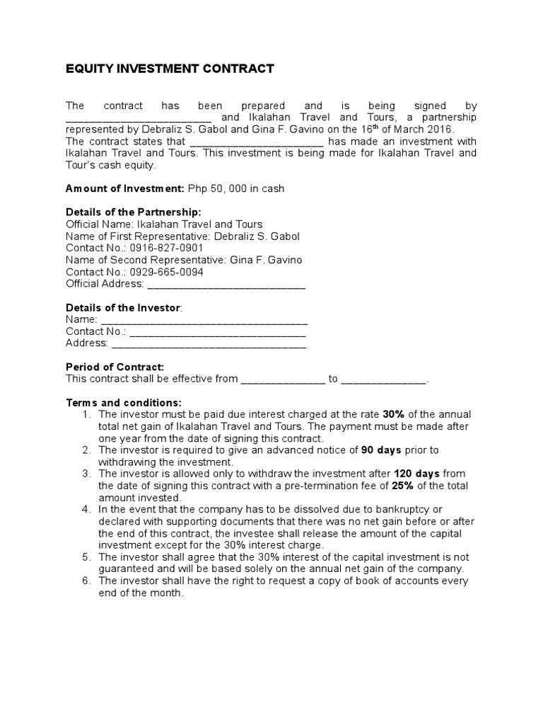 Investment Contract