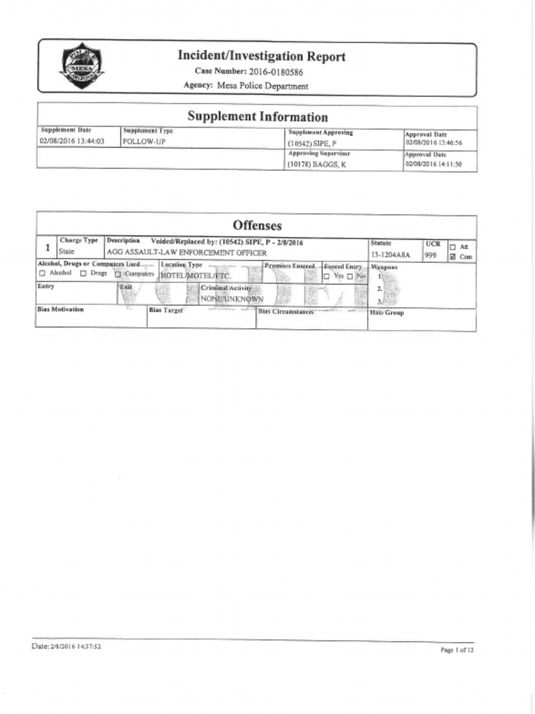 Blaisford Supplemental Police Report | PDF