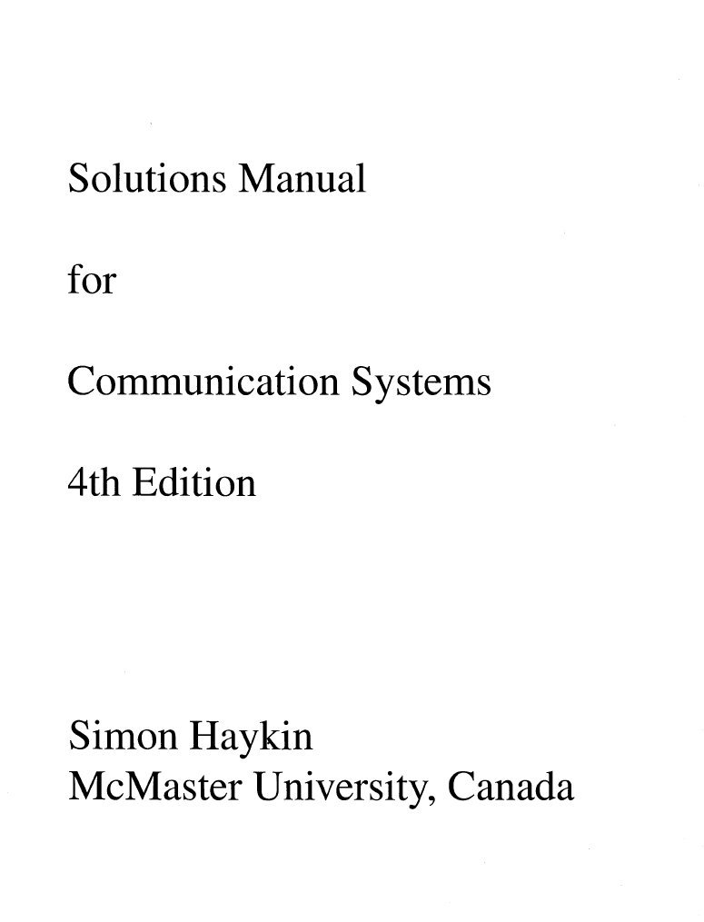 Communication Systems Simon Haykin 4ed PDF