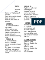 Table of Plenty Verse 3