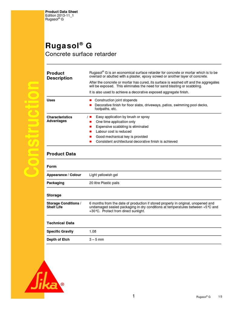 Rugasol G 2011-10 - 1 | PDF | Concrete | Industries
