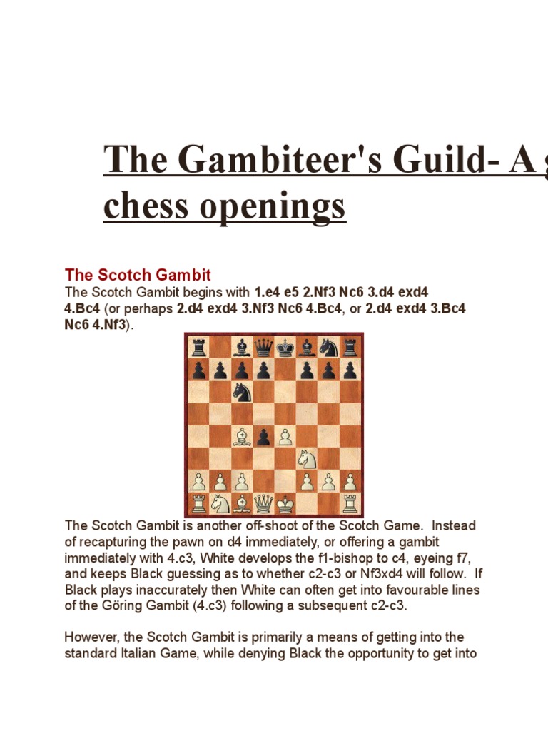 Understanding the Scotch Gambit | PDF | Competitive Games | Abstract ...