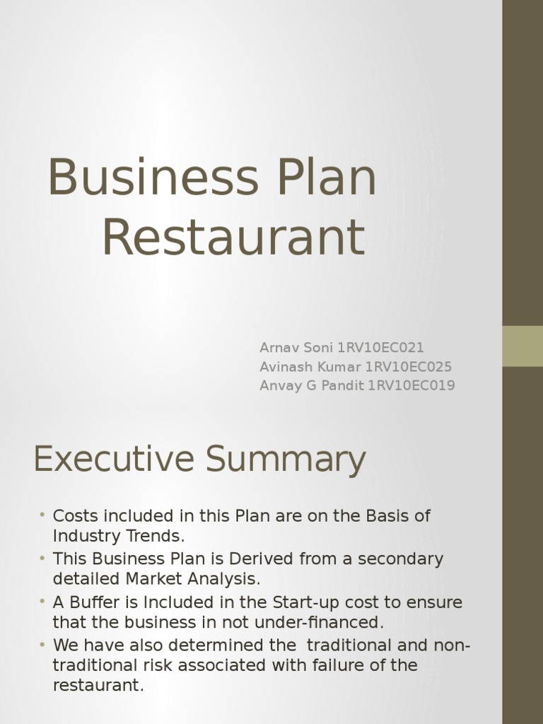 restaurant business plan doc