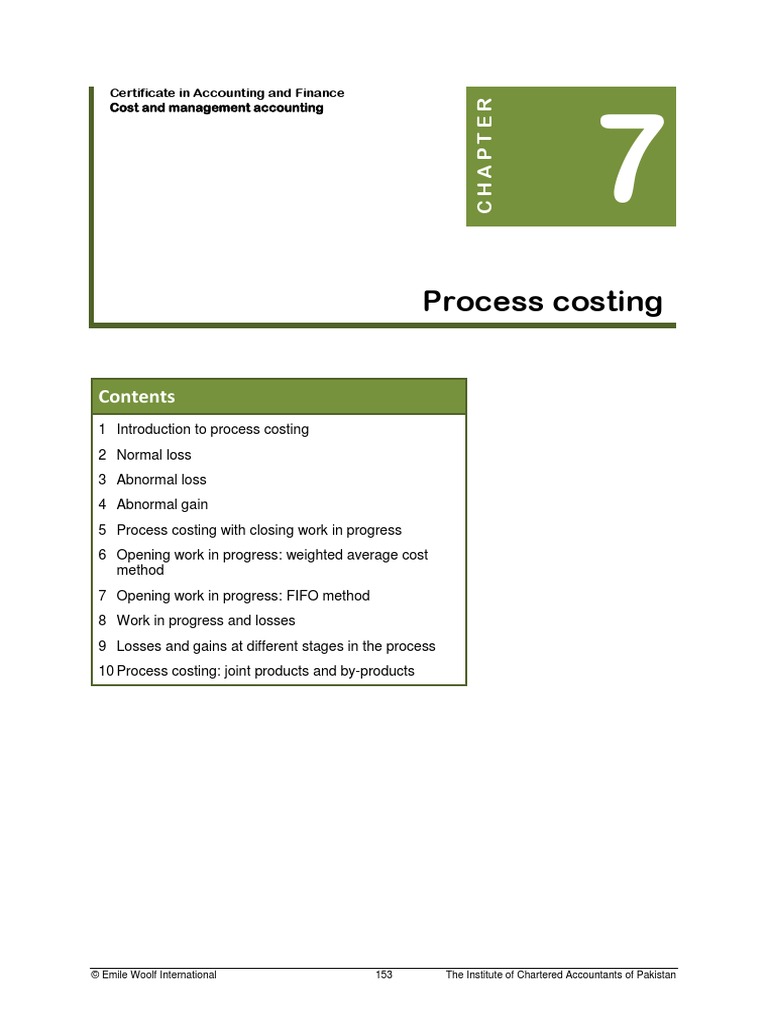 Process Costing | PDF | Debits And Credits | Output (Economics)