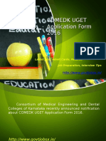 COMEDK UGET Application Form 2016 Entrance Exam/Last Date