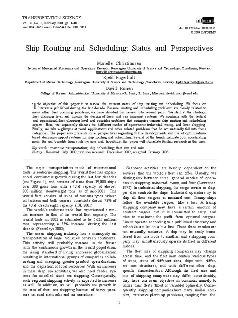 Ship Review 2004 | PDF | Scheduling (Production Processes ...