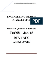 Dr D R Gordon Matrix Analysis Exam Solutions 2015-16