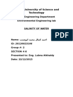 Jordan University of Science and Technology: Civil Engineering Department Environmental Engineering Lab