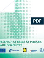 Research of Needs of Persons With Disabilities. Tbilisi City Municipality Tbilisi