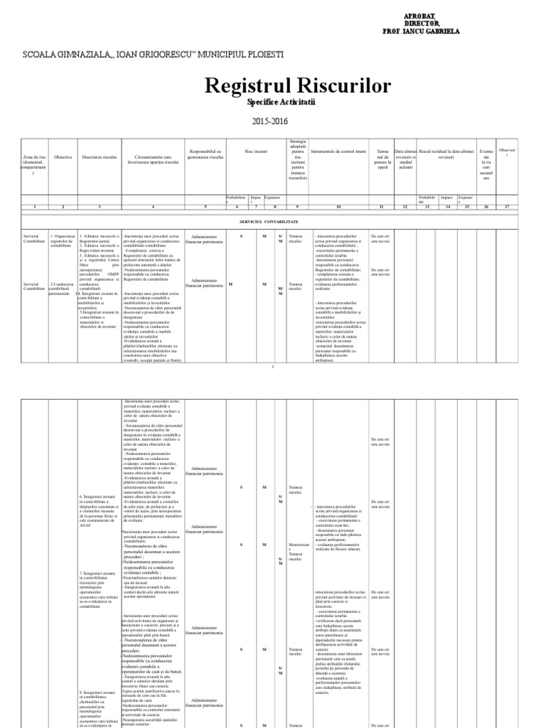 3.registrul Riscurilor 2016 | PDF