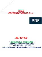 Title Presentation of C++