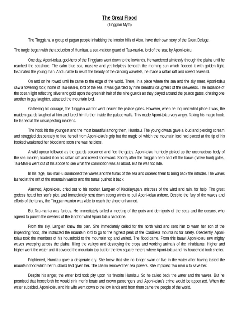 The Great Flood Pdf Nature