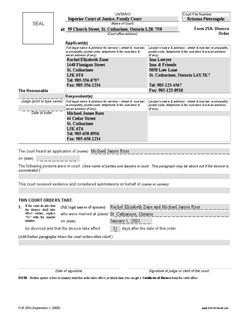 Divorce Order | PDF | Law