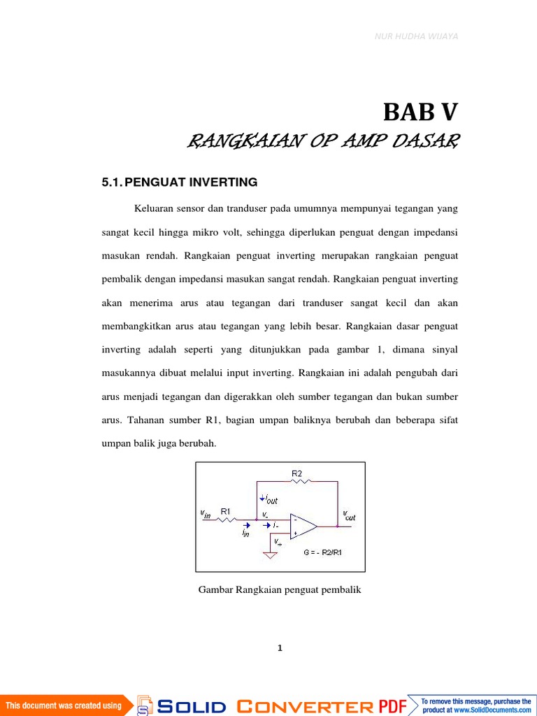 Rangkaian Op Amp: Inverting & Non-Inverting | PDF | Metode & Bahan Ajar ...
