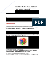 Questões de Geografia 8 Ano - Modelo