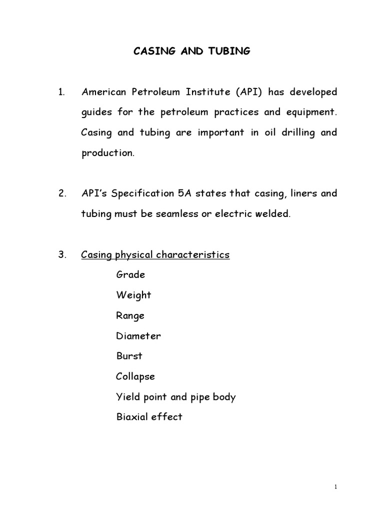 9 Casing and Tubing | PDF