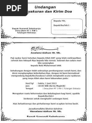 45 Contoh Undangan Syukuran Kemenangan Terbaru