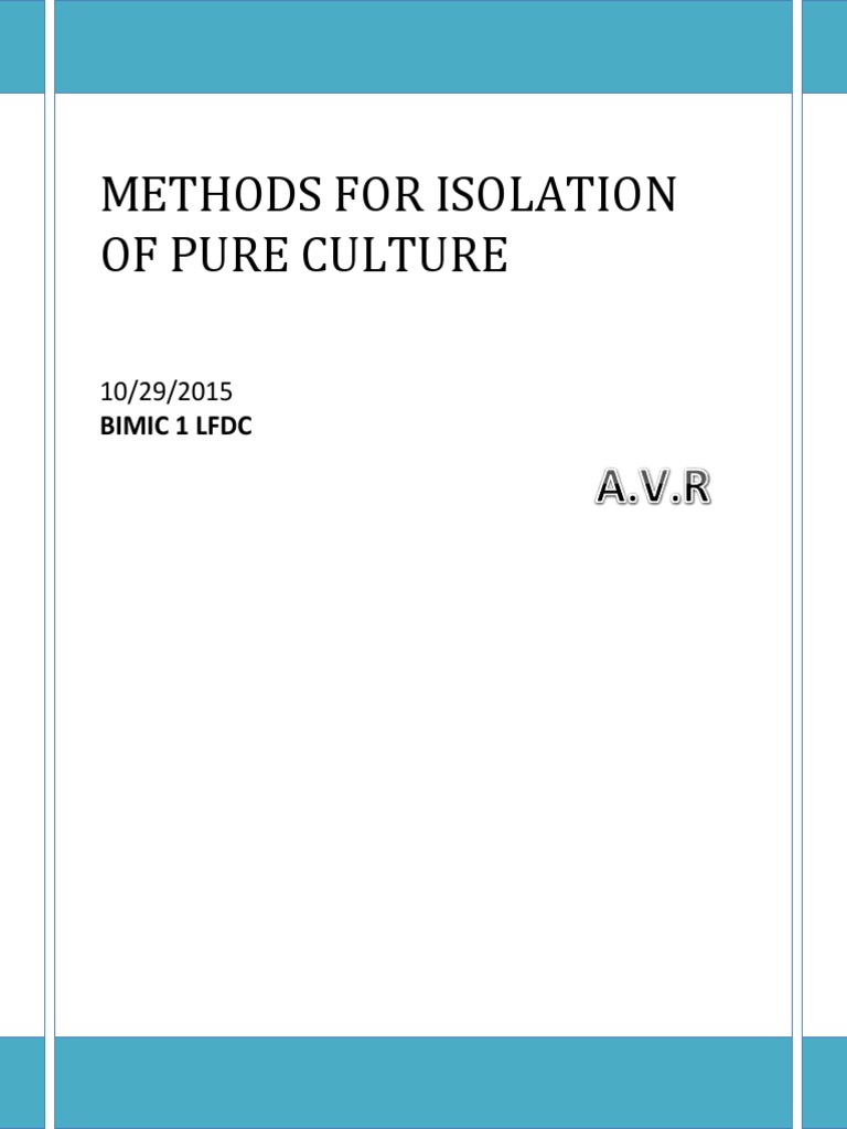 Isolation of Pure Culture PDF Growth Medium Clinical Pathology