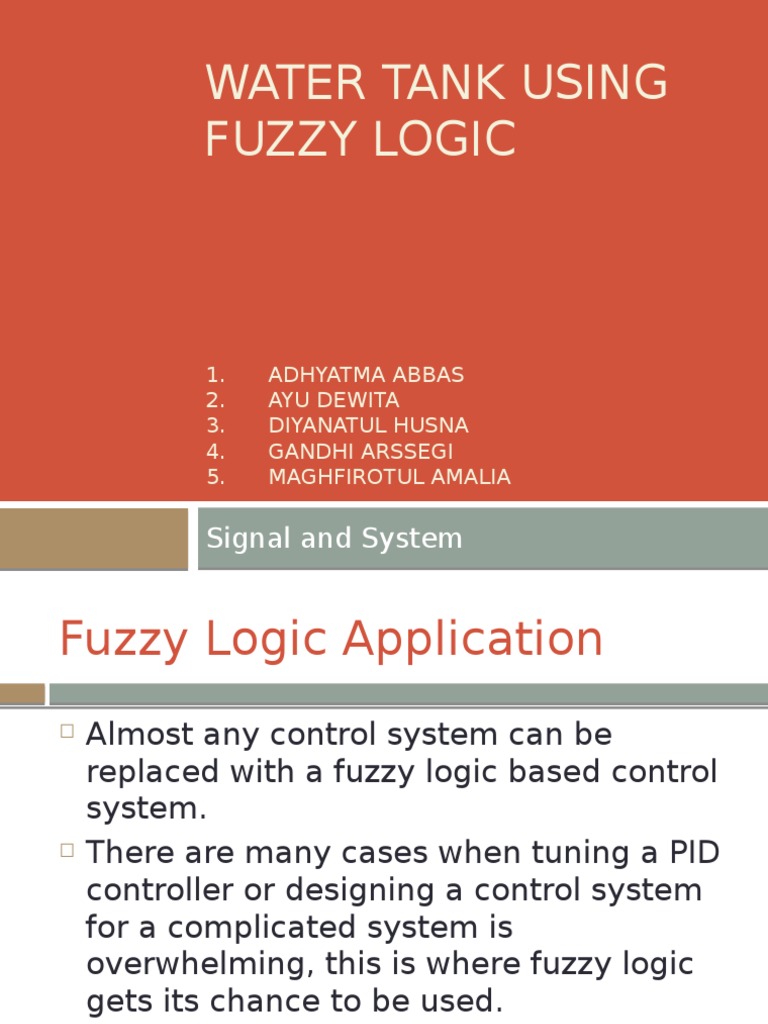 Fuzzy Logic Control for Water Tank System | PDF | Control System ...
