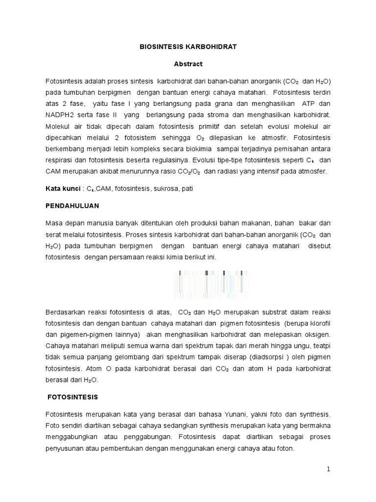 Sintesis Karbohidrat